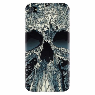 Husa silicon pentru Apple Iphone 4 / 4S, Abstract Skull Artwork Illustration foto