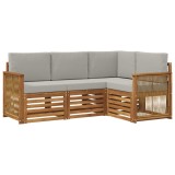 vidaXL Seturi de canapele cu pernă 4 pcs Lemn Solid de Acacia 3384297