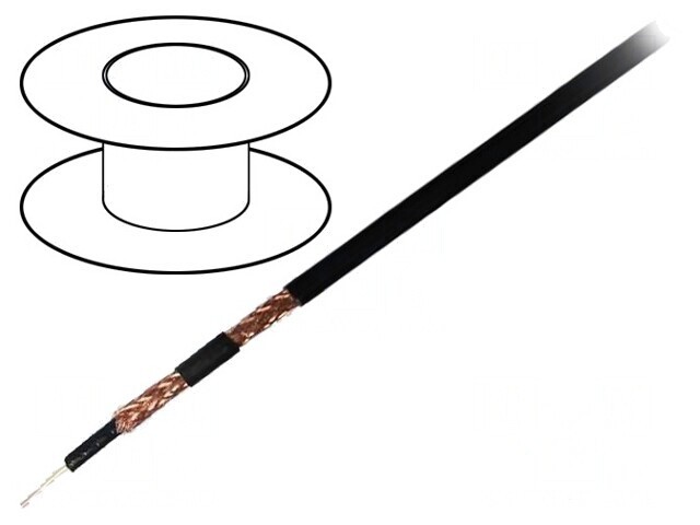 Cablu coaxial RG178 50m negru