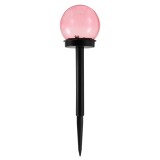 Lampa solara LED Hoff, glob, plastic, D 10 cm, H 38 cm, rosu, exterior