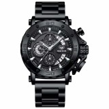 Cumpara ieftin Ceas barbati Liluoke chronograf , calendar, indici luminosi, curea inox Negru