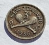255. Moneda Noua Zeelanda 3 pence 1936 - Argint, Australia si Oceania
