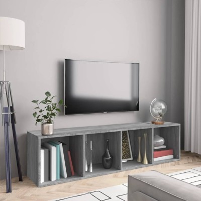 vidaXL Bibliotecă/dulap TV, gri sonoma, 143x30x36 cm, lemn prelucrat 815271 foto