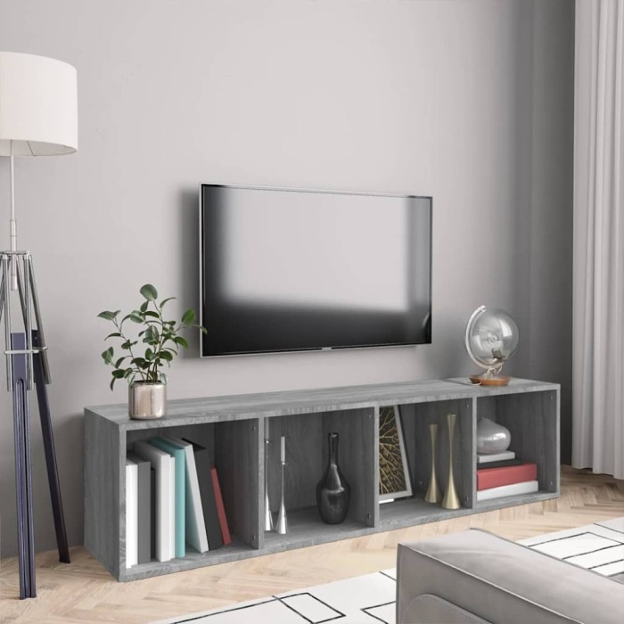vidaXL Bibliotecă/dulap TV, gri sonoma, 143x30x36 cm, lemn prelucrat 815271