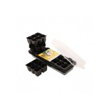 Set 2 minisere cu 18 ghivece si capac, dimensiune 47x16 cm