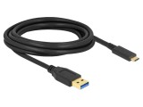 Cablu USB A la USB C DELOCK 3m 10Gbps 22AWG 30AWG Negru 84006