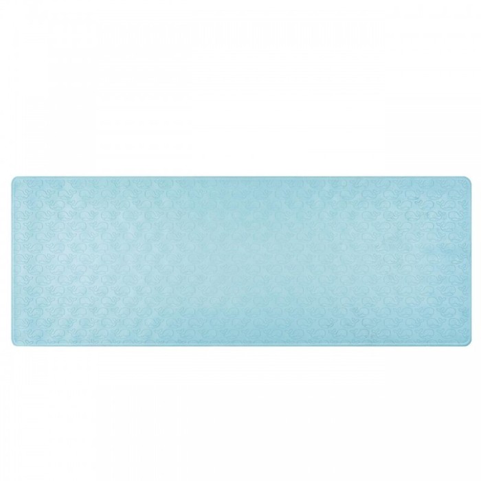 Covoras de baie antialunecare cu ventuze MyHappyBath Mat XL Reer, 97 x 36 cm, cauciuc natural, antibacterian, dreptunghiular, Albastru