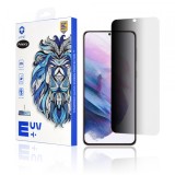 Folie de protectie Ecran Privacy Lito pentru Samsung Galaxy S21+ 5G G996, Sticla Securizata, UV Glue, 3D