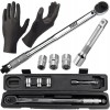 Set cheie dinamometrica din otel crom, 1 2 inch, reglabila 28-210 Nm, cu 3 tubulare incluse si manusi, AVEX