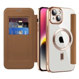 Husa iPhone 14 Plus Asteroid GSM SmartMag Book Case, maro