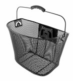 Cos Bicicleta Fier Negru 35x25x26cm, Prindere Rapida Ghidon, Maner Transport