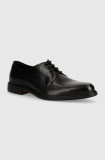 HUGO pantofi de piele Kerr barbati, culoarea negru, 50522956