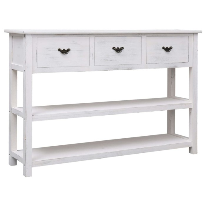 Dulap, alb antichizat, 115x30x76 cm, lemn