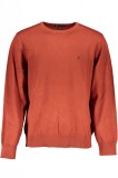 Pulover barbati cu logo si croiala Slim fit portocaliu, 3XL, 4XL, 5XL, 6XL, U.S. GRAND POLO EQUIPMENT &amp; APPAREL