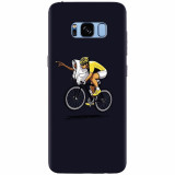 Husa silicon pentru Samsung S8 Plus, ET Riding Bike Funny Illustration