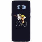 Husa silicon pentru Samsung S8, ET Riding Bike Funny Illustration