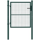 Outsunny Poartă de Grădină din Oțel 97x150 cm, Poartă cu &Icirc;ncuietoare, 3 Chei, M&acirc;ner și 2 St&acirc;lpi | Aosom Romania