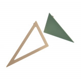 Cercei triunghi verde si auriu