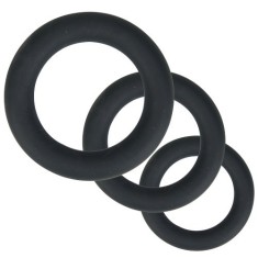 Inele pentru penis - Loving Joy Inele Groase din Silicon pentru Penis Pachet de 3 bucati Gri pentru Erectii Puternice