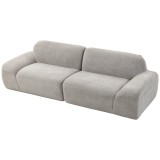 HOMCOM Canapea 3 Locuri cu Șezut Larg și Tapițerie Chenille, Spumă, 244x95x70 cm, Gri Deschis | Aosom Romania