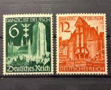 Germania Nazistă 1939 Seria Completă "Danzig ist Deutsch - Alipirea Danzigului" (6 Rpf Verde &amp; 12 Rpf Roșu-Port, 2 Valori) Neștampilată - CKL2