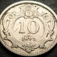 Moneda istorica 10 HELLER - AUSTRO - UNGARIA, anul 1893 * cod 4287