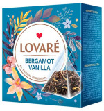 Cutie cu 15 piramide de ceai Lovar&eacute; - Bergamot Vanilla: ceai negru cu bergamotă 30 g