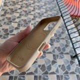 Cumpara ieftin Husa Iphone 14 PRO MAX cu MagSafe - Silicon, interior catifelat, design Minimalist - Maro cappuccino