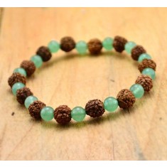 Bratara cu Rudraksha (Rudraska) si aventurin