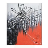 Tablou abstract pictat manual birou, hol, Fantezie in abstract, 60x50cm ulei pe panza, gata de agatat pe perete