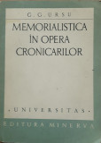 MEMORIALISTICA IN OPERA CRONICARILOR - G.G. URSU