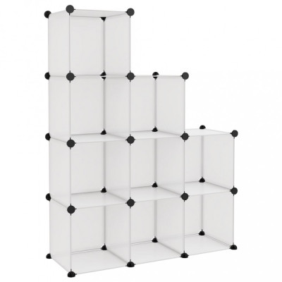 Organizator cub de depozitare, 9 cuburi, transparent, PP foto