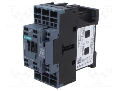Contactor SIEMENS 3-polar 3RT20 12A 230V AC NO x3 cu contacte auxiliare NO NC foto