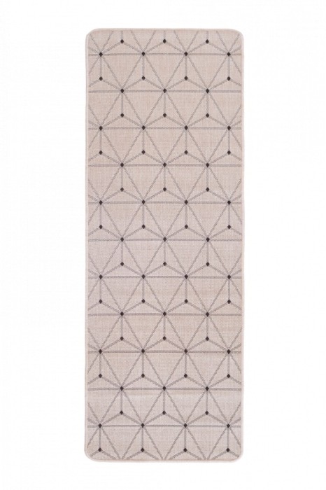 Covor Model Flex 19647, 19, Marime 75 x 200 cm, Crem, Bej, Inaltime Fir Tesatura plata, Antialergic, Polipropilena, Bucatarie