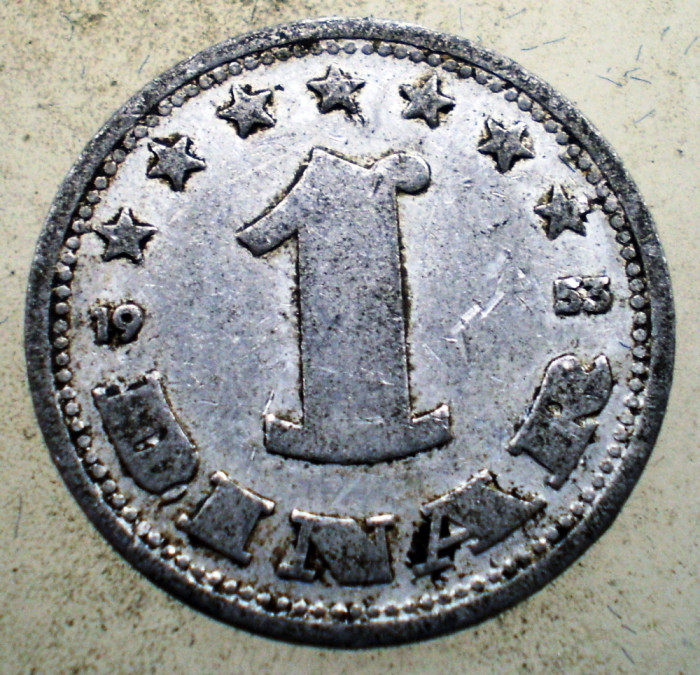 1.676 YUGOSLAVIA JUGOSLAVIA IUGOSLAVIA 1 DINAR 1953