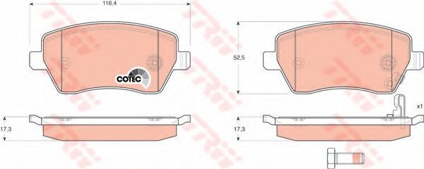 Set placute frana,frana disc SUZUKI SWIFT III (MZ, EZ) (2005 - 2016) TRW GDB3396