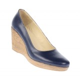 Cumpara ieftin Oferta marimea 37, 40- Pantofi dama, casual, bleumarin, din piele naturala, cu platforma de 7 cm Mara - LP3550BL