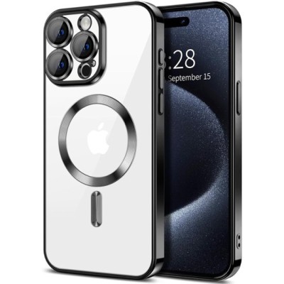 Husa pentru iPhone 16 Pro Max - Techsuit Luxury Crystal MagSafe - Black foto