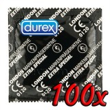 Prezervative Durex London Extra Special, Extra Strong, 100 buc, Lubrifiate, Latex Natural, 56mm