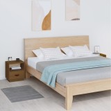 Set 2 Noptiere Gossi Maro Miere 40x34x45 cm Lemn Masiv Pin, Sertar si Compartiment
