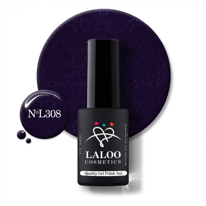 L308 Shimmering Dark Purple | Laloo gel polish 7ml