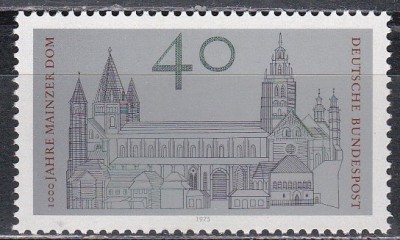 Germania 1975 - Aniversarea a 1000 de ani a Catedralei Mainz, MNH foto