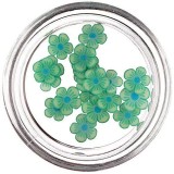 Cumpara ieftin Flori fimo verzi cu centru albastru - felii, INGINAILS