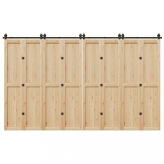 vidaXL Set feronerie pentru uși glisante, negru, 366 cm, oțel