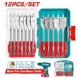TOTAL - SET 12 BUC BURGHIE PLATE PENTRU LEMN PowerTool TopQuality