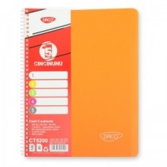Caiet A4 200 file 5 subiecte Daco Eminent, portocaliu
