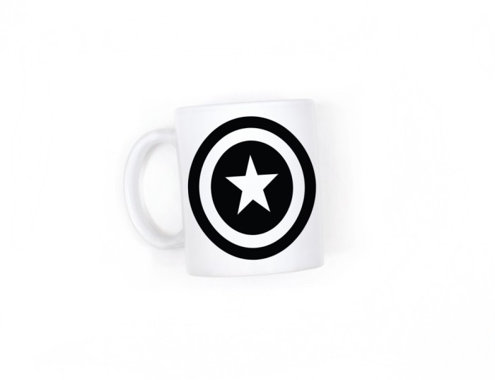 Cana alba personalizata Captain America, INOVATIX&reg;. 330ml