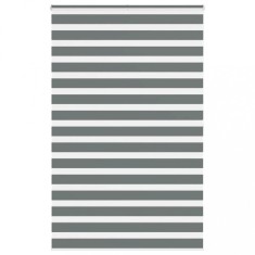 vidaXL Jaluzea tip zebra gri &icirc;nchis lățime țesătură 140,9 cm poliester