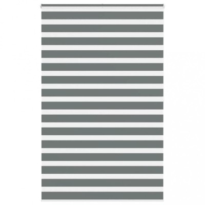 Jaluzea tip zebra gri &amp;icirc;nchis lățime țesătură 140,9 cm poliester foto