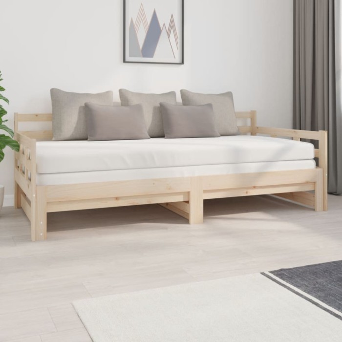 vidaXL Pat extensibil de zi, 2x(90x200) cm, lemn masiv de pin 820372